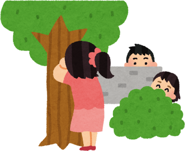 Hide and Seek Game Illustration with Children