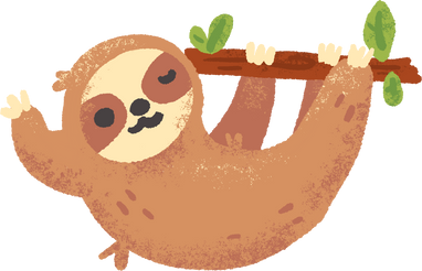 Handdrawn Textured Cute Sloth